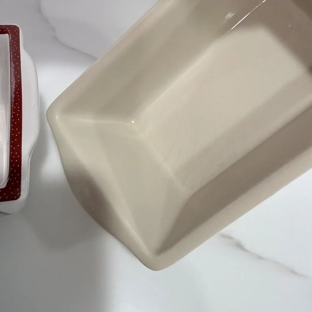 Nantucket Set of 3 Ceramic Mini Bread Loaf Pans SANTA Snowmen Holly Holiday 5x3